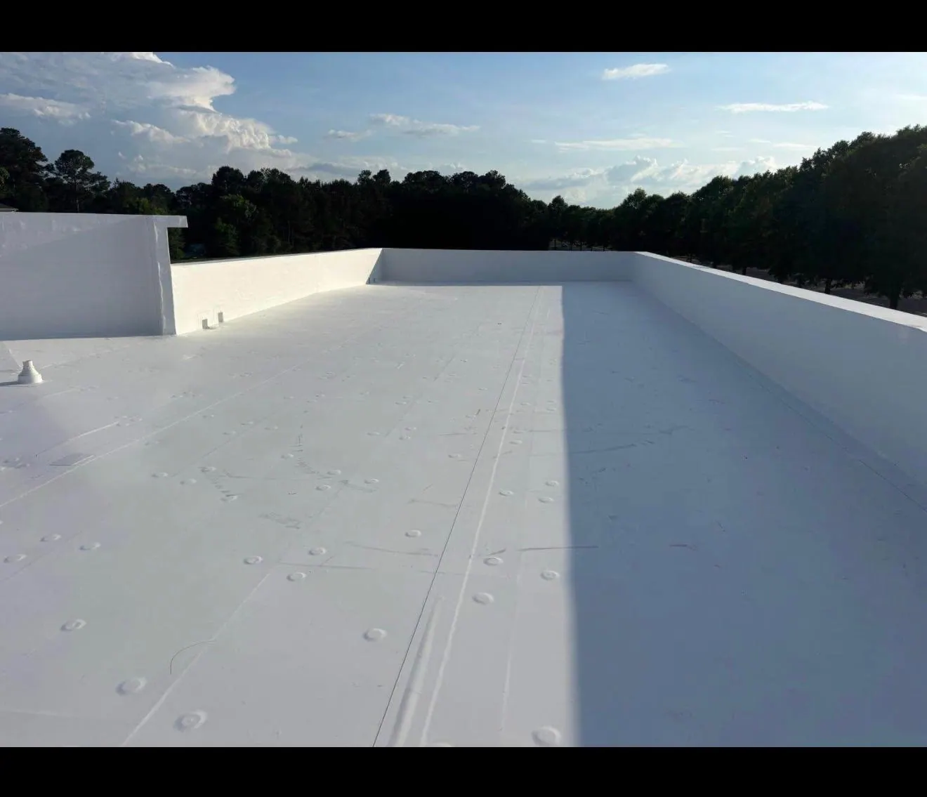 Completed white roof perimeter